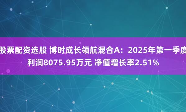股票配资选股 博时成长领航混合A：2025年第一季度利润8075.95万元 净值增长率2.51%